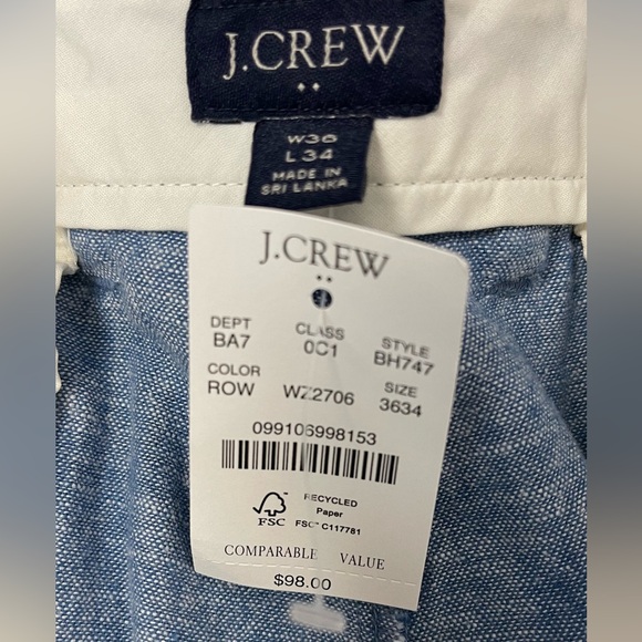 J. Crew Straight Fit Linen Blend Chino Pants NWT - Picture 8 of 8